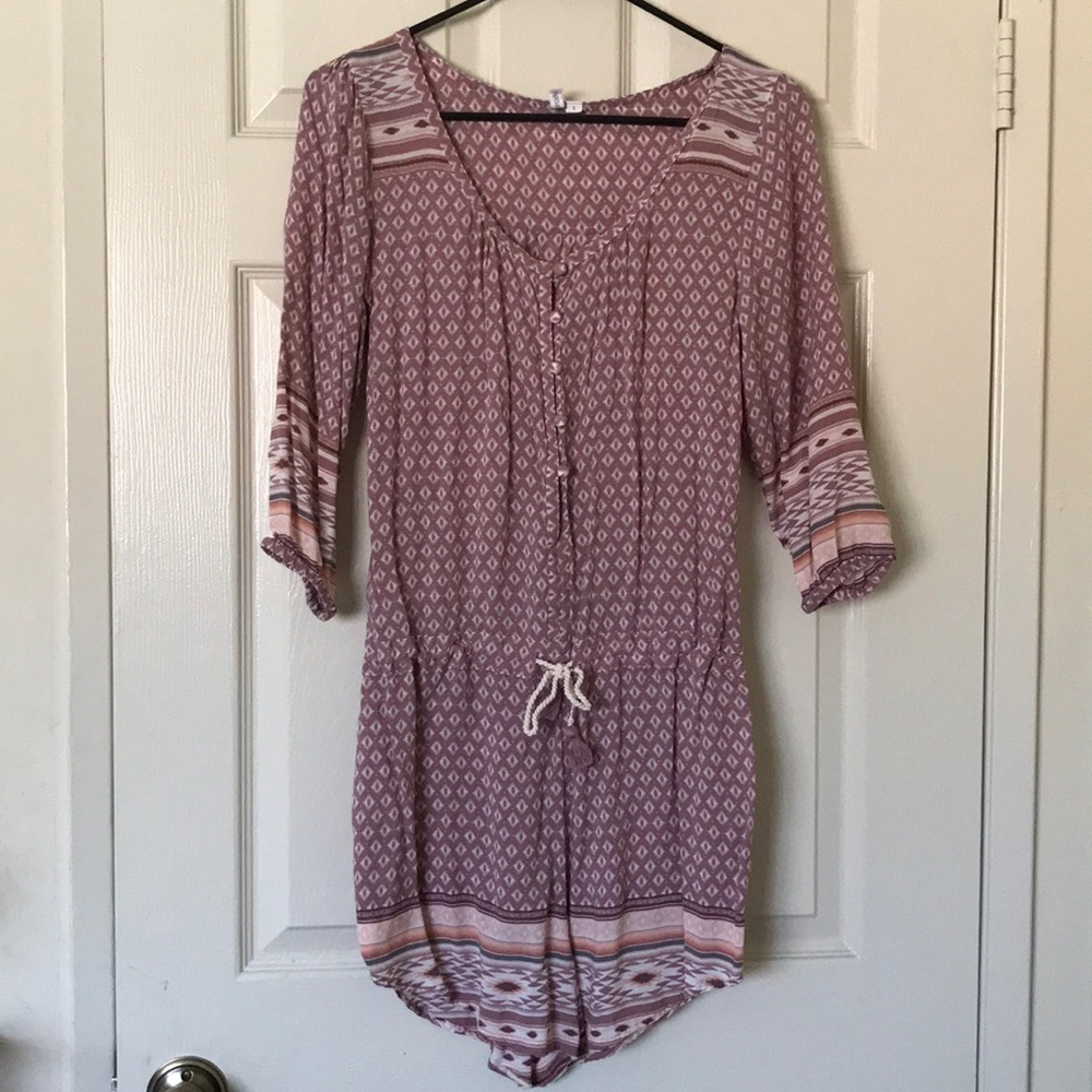 Boho style Rip Curl 3/4 sleeve romper